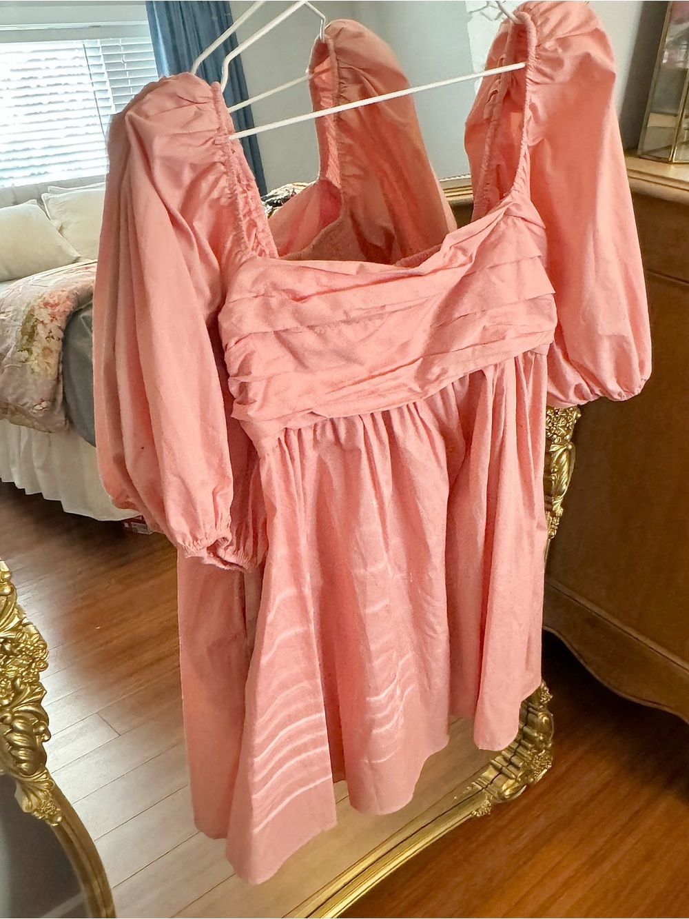 Abercrombie Pink Puff-Sleeve Mini Dress